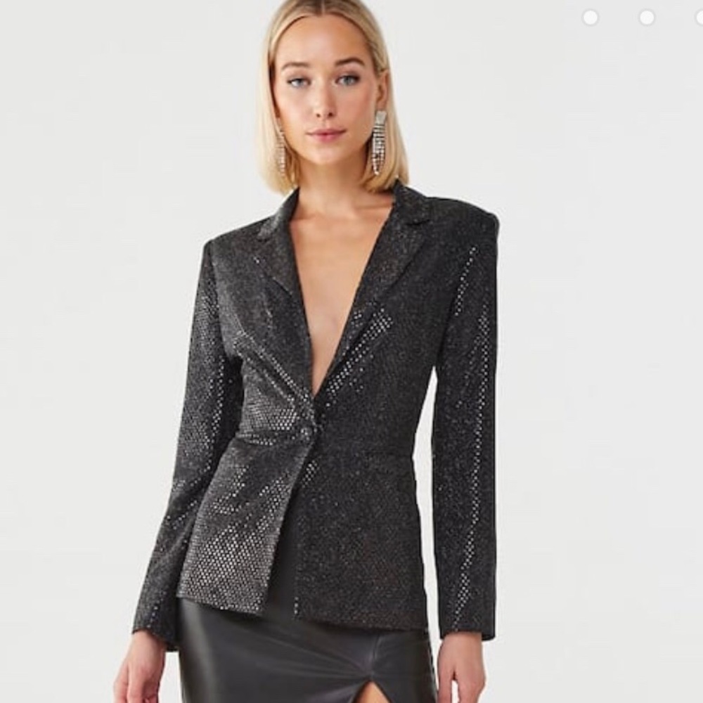 Forever 21 Glitter & Sequin Blazer